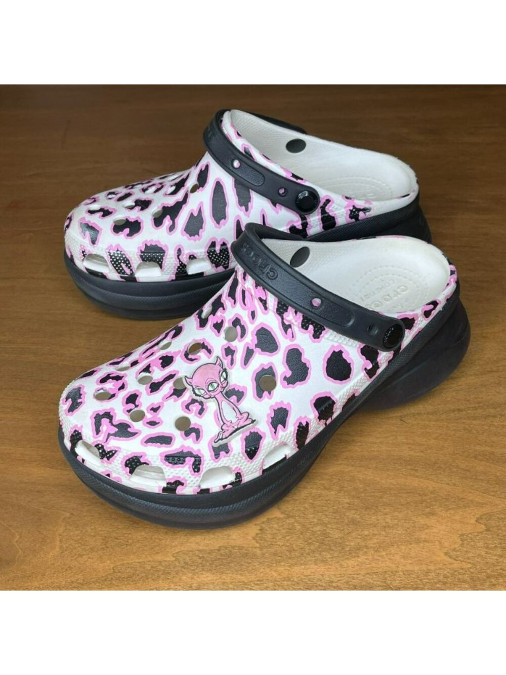 Crocs Ron English Party Animal Platform Clogs Ltd Edition Bae Leopard Print W 9
